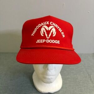 Vintage Chrysler Hat Mens OSFA Rd Jeep Dodge Thibodaux Snapback Rope Trucker 90s